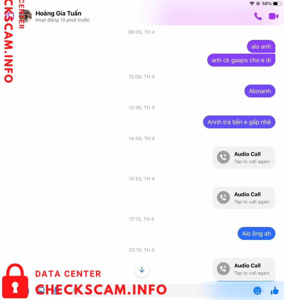 Evidência contra Nguyễn Anh Tuấn