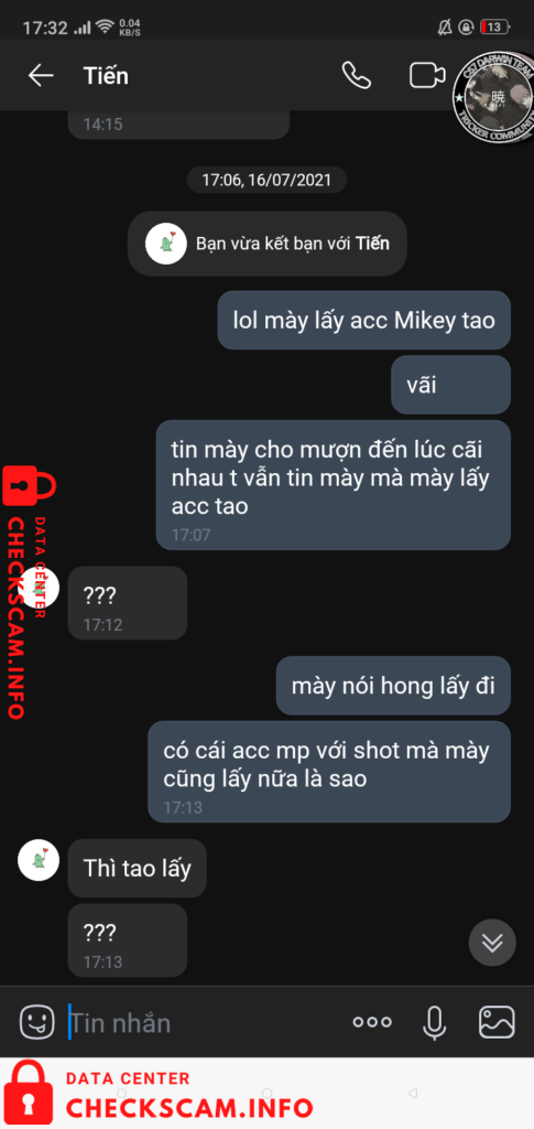 Evidência contra Nguyễn Phước Tiến