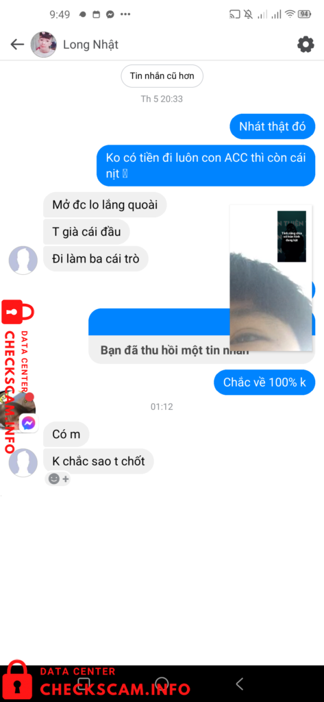 Evidência contra Ma Thi Thuc