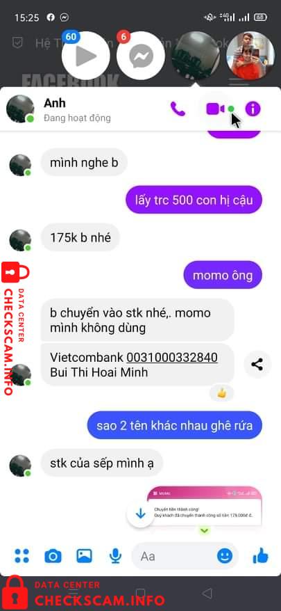 Evidência contra Bui Thi Hoai Minh