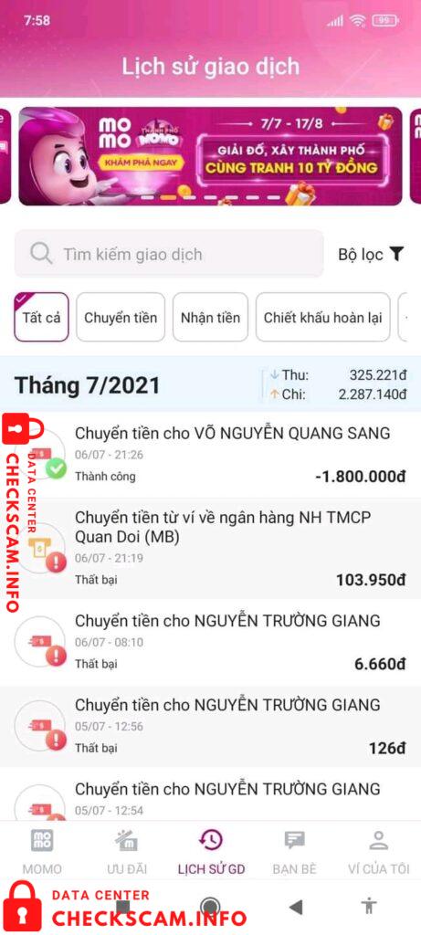 Evidence against Vo Nguyen Quang Sang