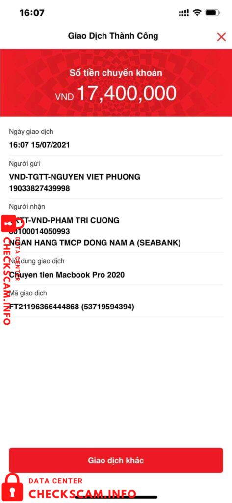 Evidence against Phạm Trí Cường