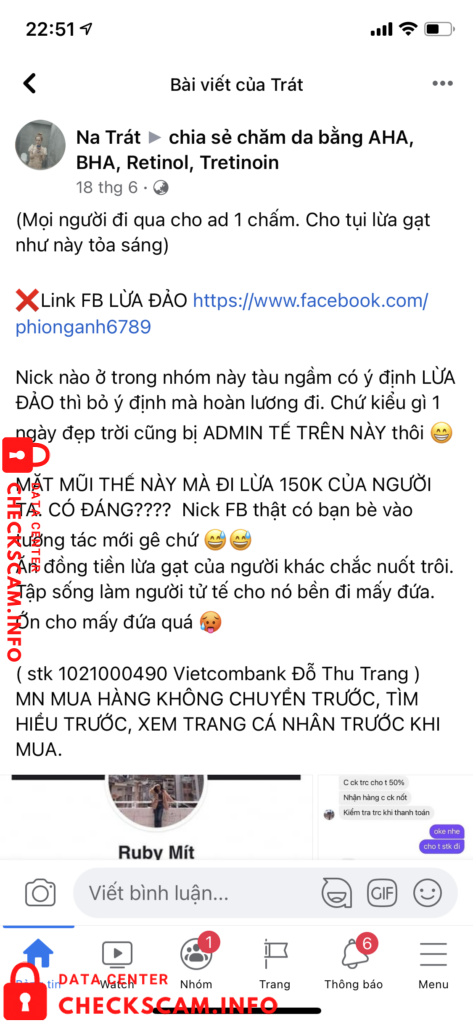 Evidence against Do Thu Trang