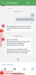 Evidence against Duong Thi Ngoc Cam