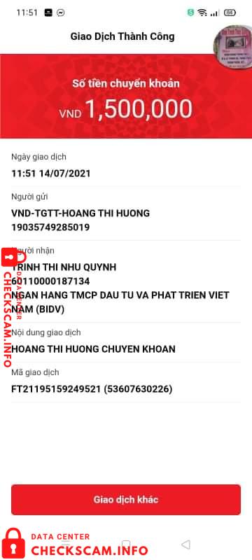 Evidence against Trinh Thi Nhu Quynh