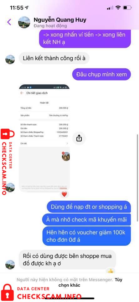 Evidence against Nguyễn Quang Huy