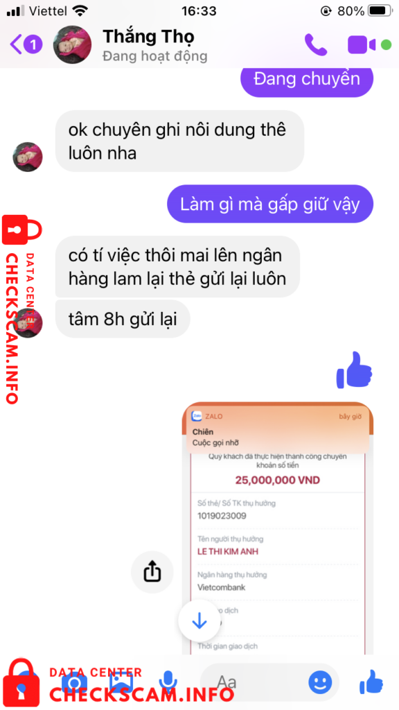 Evidence against Lê Thị Kim Anh