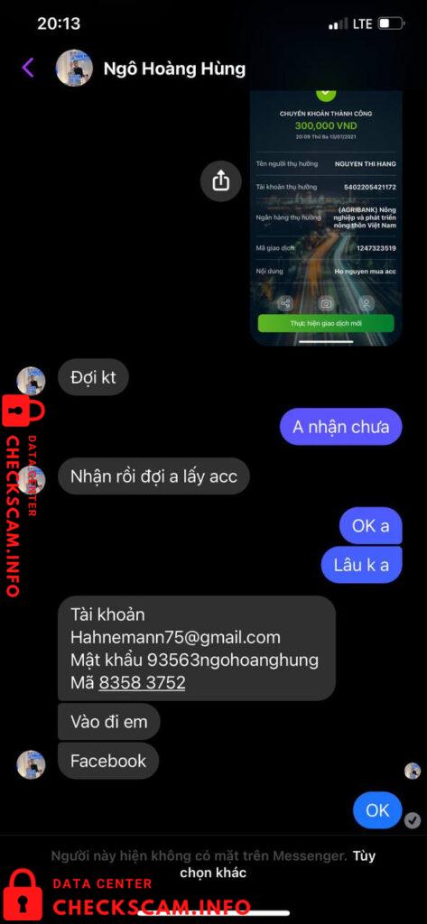 Evidence against Nguyen Thi Hang