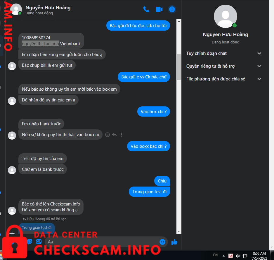 Evidence against Nguyên Thị Lan Anh