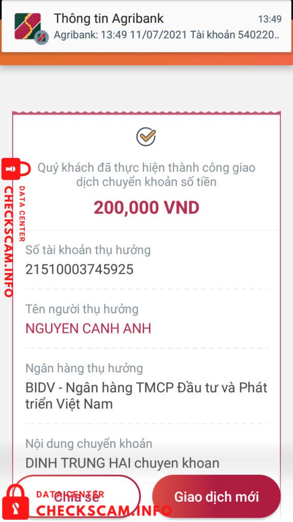 Evidence against Nguyen Canh Anh
