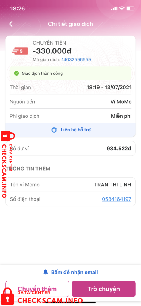 Evidence against Trần Thị Linh