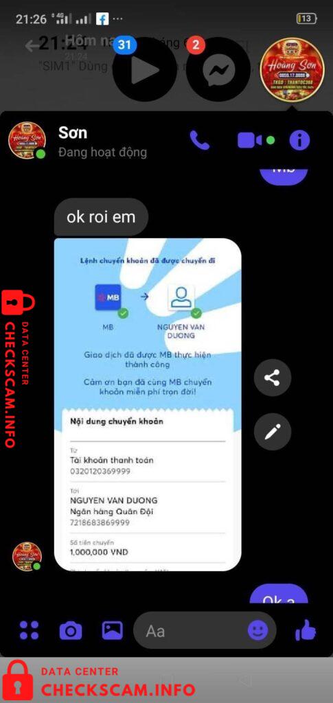 Evidence against Nguyen Van Duong