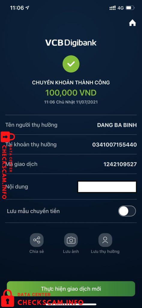 Evidence against Dang Ba Binh