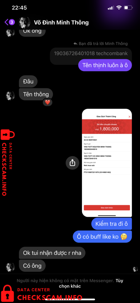 Evidence against Vo Dinh Minh Thong