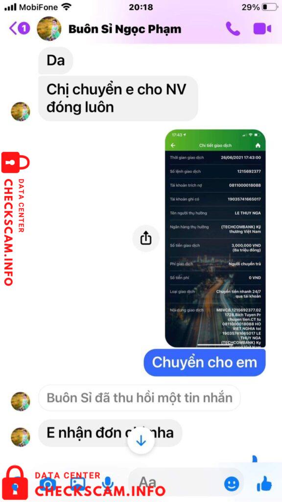 Evidence against Le Thuy Nga