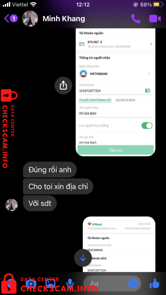 Evidence against Vo Gia Bao
