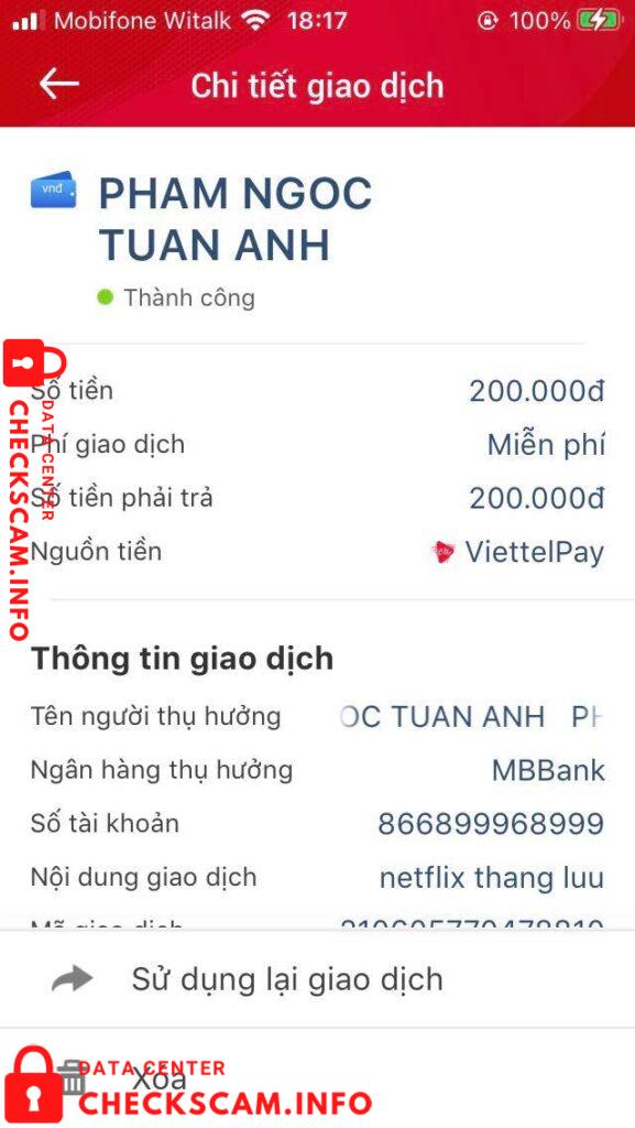 Evidence against Pham Ngoc Tuan Anh