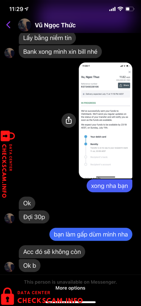 Evidence against Vũ Ngọc Thức