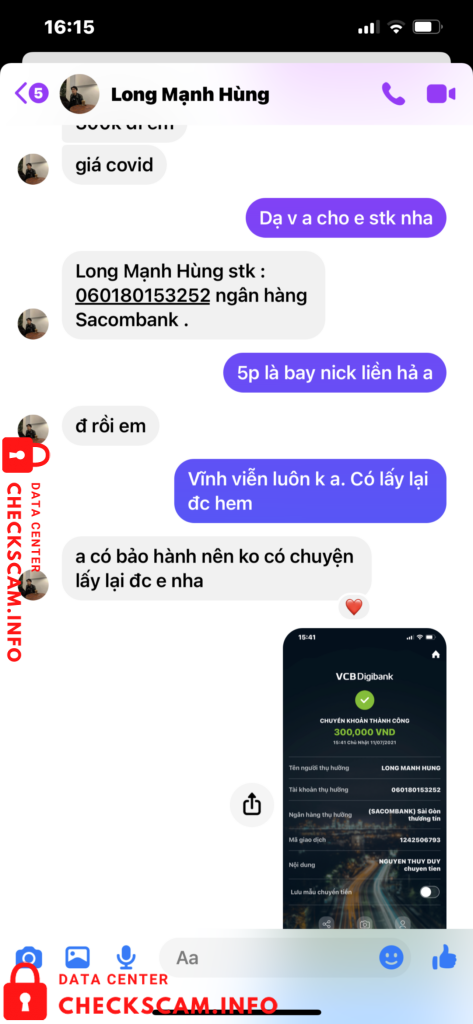 Evidence against Long Mạng Hùng