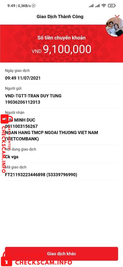Evidence against Luu Minh Duc