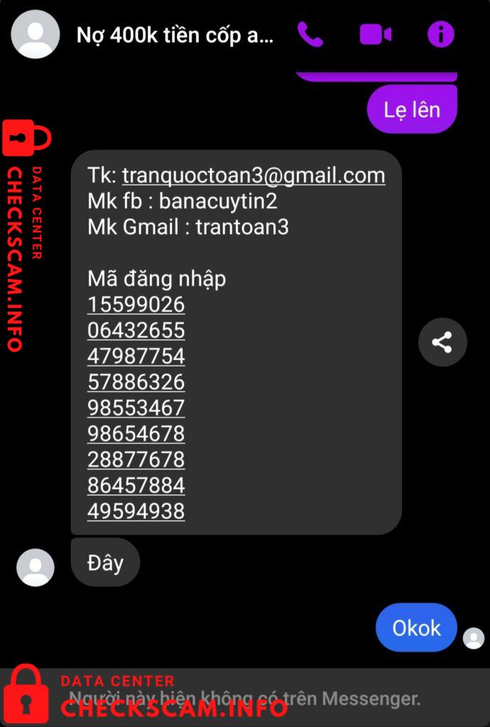 Evidence against Nguyễn Trường Giang