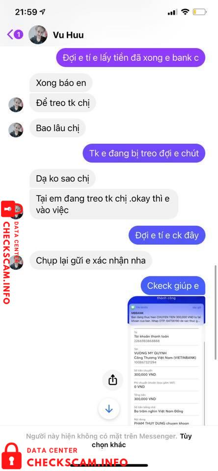 Evidence against Vuong My Quynh