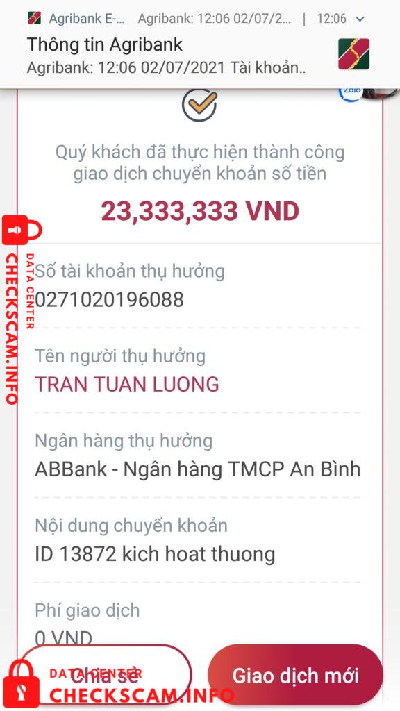Evidence against Trần Tuấn Lương