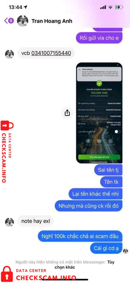Evidence against Dang Ba Binh