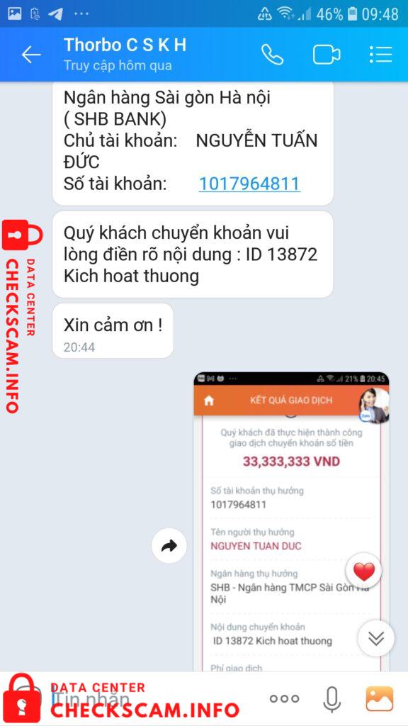 Evidence against Nguyen Tuan Duc