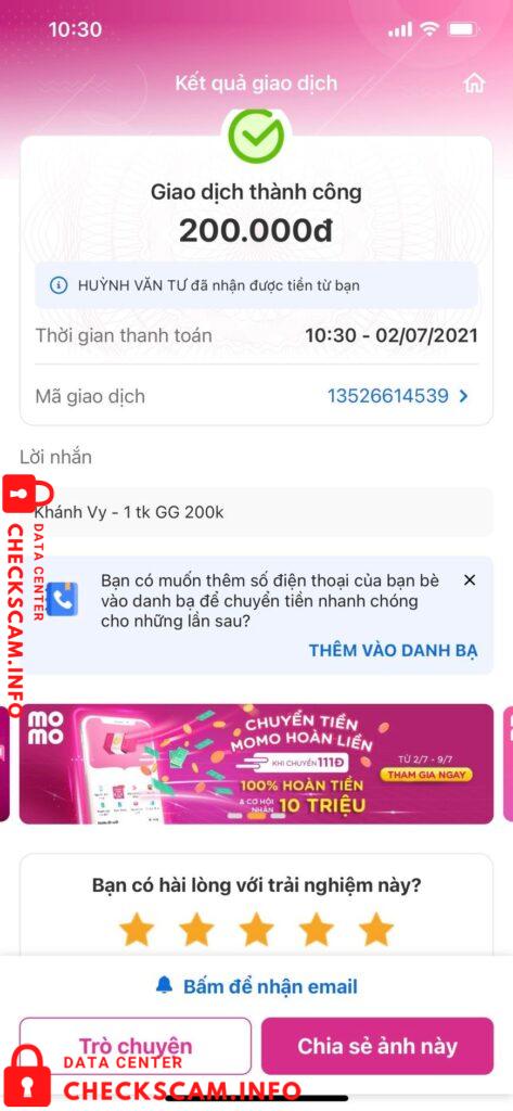 Evidence against Huỳnh Văn Tư