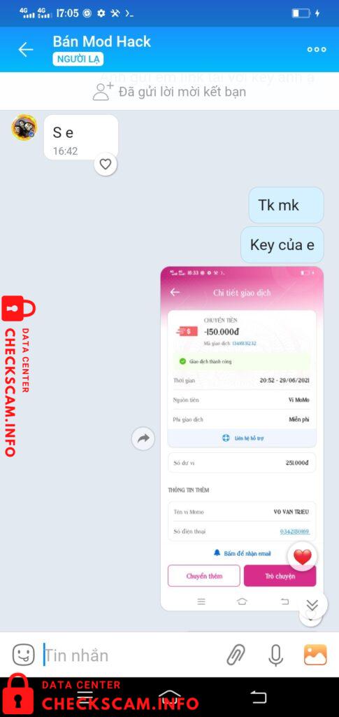 Evidence against Vo Van Trieu