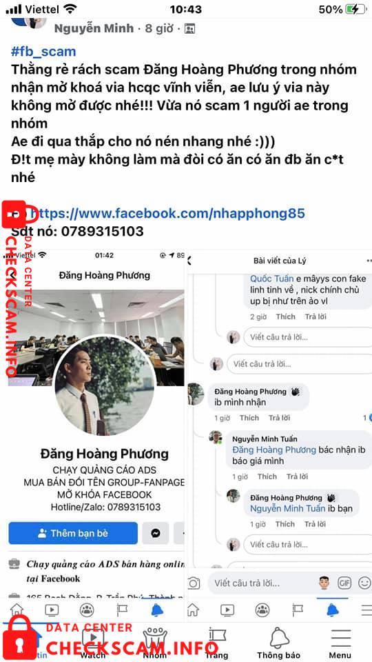 Evidence against Đăng Hoàng Phương