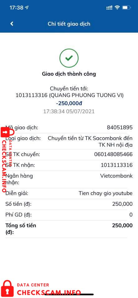 Evidence against Quang Phuong Tuong Vi