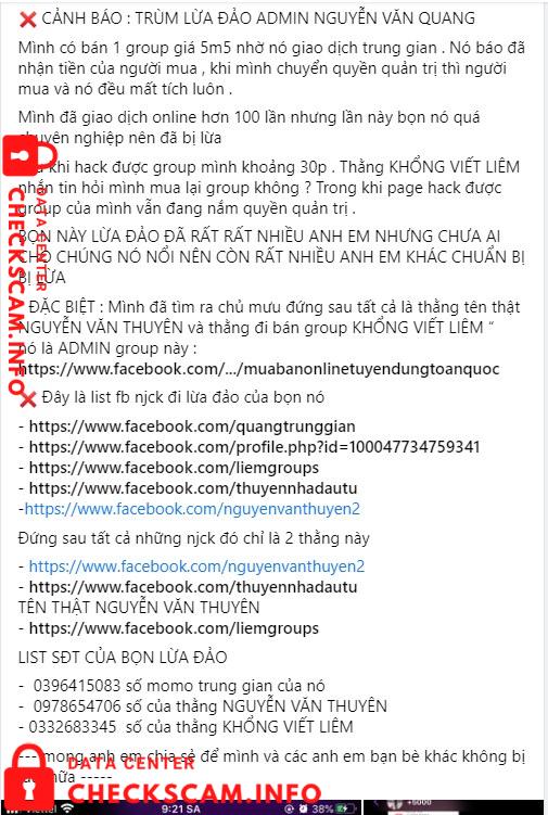 Evidence against Nguyễn Văn Thuyên