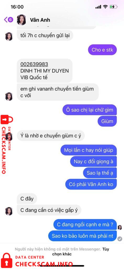 Evidence against Dinh Thi My Duyen