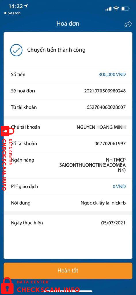 Evidence against Nguyen Hoang Minh