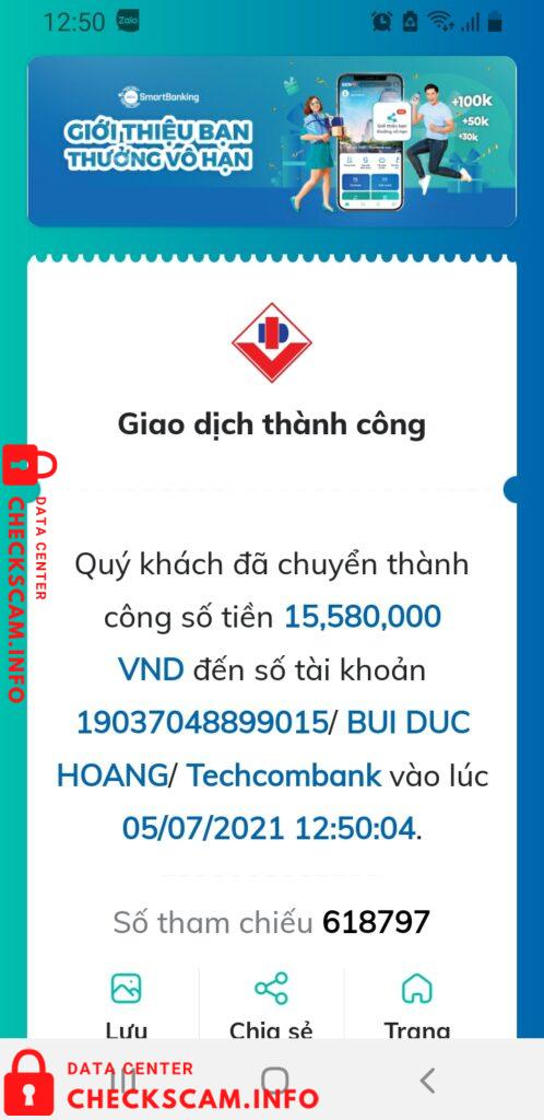 Evidence against Bùi đức Hoàng