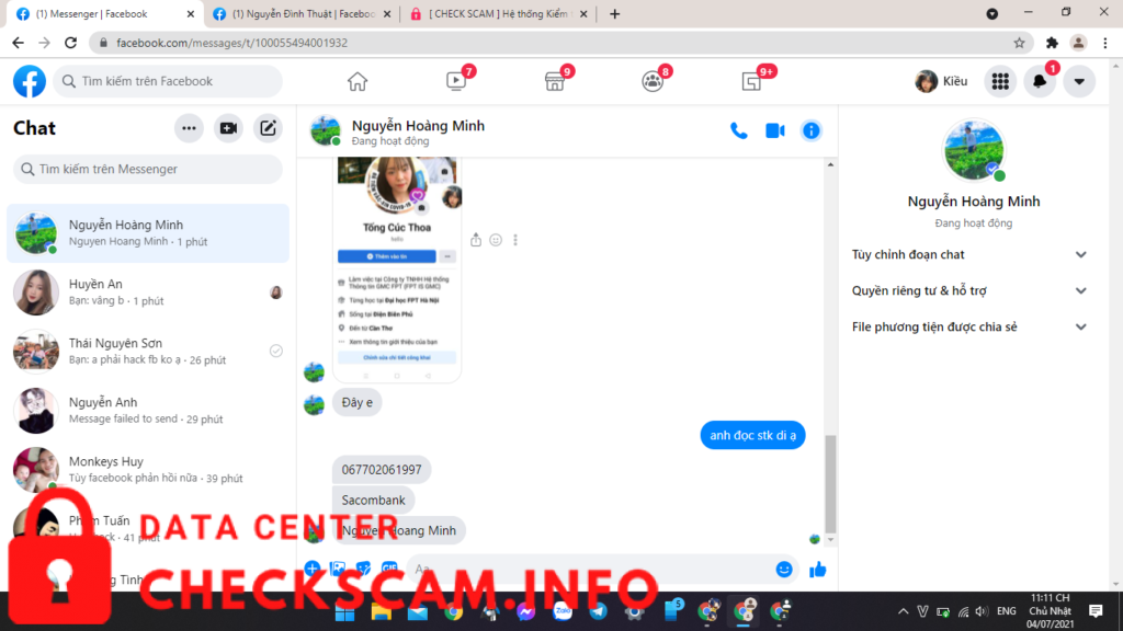 Evidence against Nguyen Hoang Minh