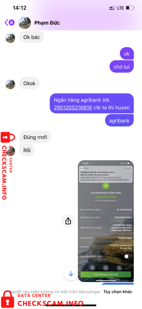 Evidence against Tạ Thị Huyền