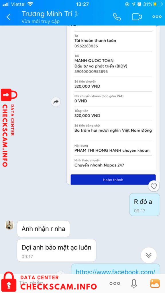 Evidence against Đang Quoc Tin