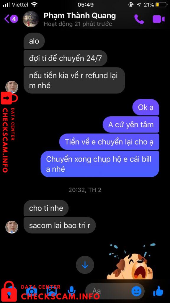 Evidence against Phạm Thành Quang