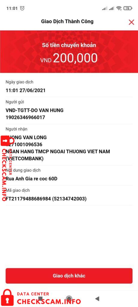 หลักฐานที่เป็นโทษต่อ Luong Van Long
