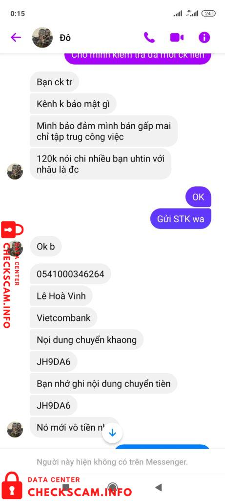 หลักฐานที่เป็นโทษต่อ Le Hoa Vinh