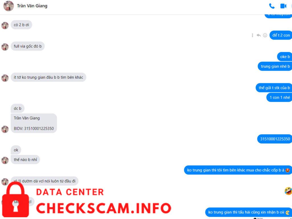 Evidence against Tran Van Giang