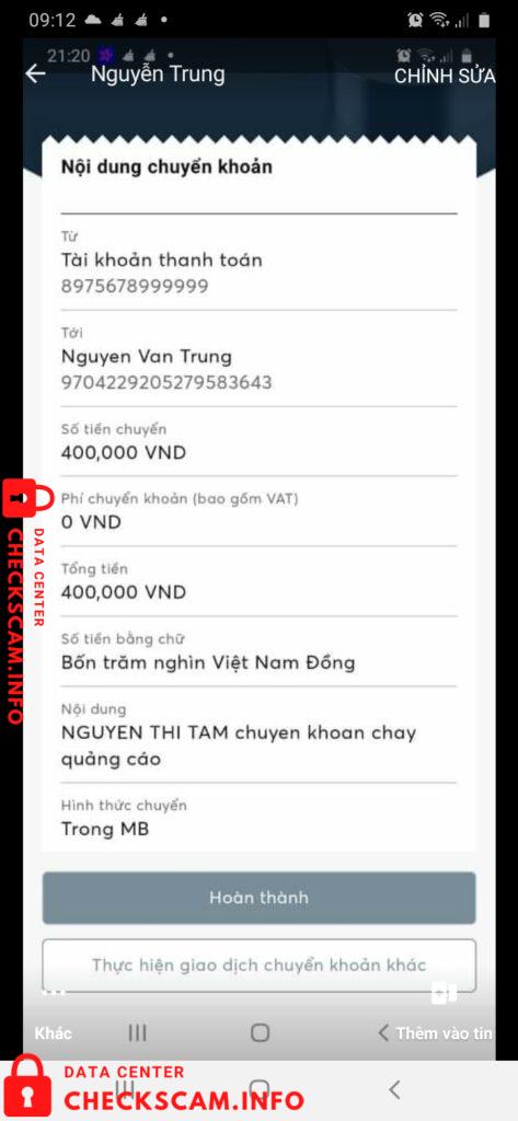 Evidence against Nguyen Van Trung