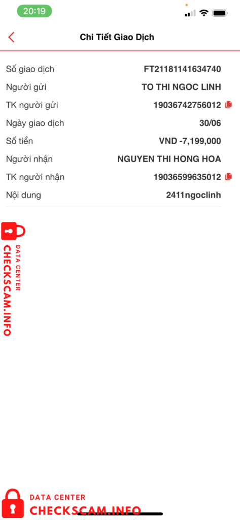 Evidence against Phan Ba Truong/ Nguyn Thi Hong Hoa