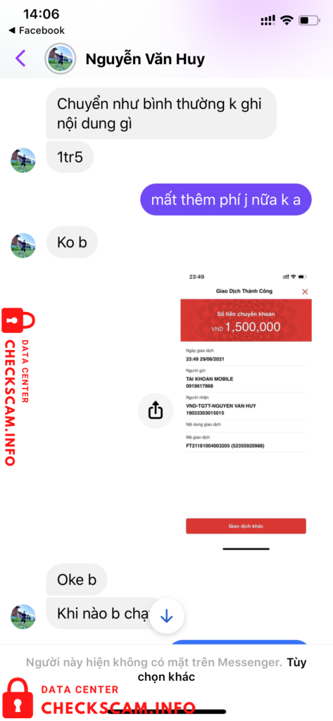 Evidence against Nguyen Van Huy