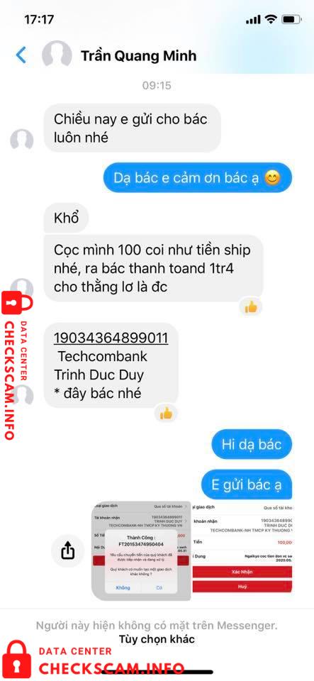Evidence against Trinh Duc Duy
