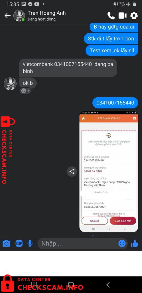 Evidence against Dang Ba Binh