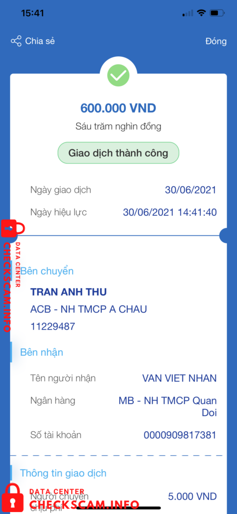 Evidence against Van Viet Nhan